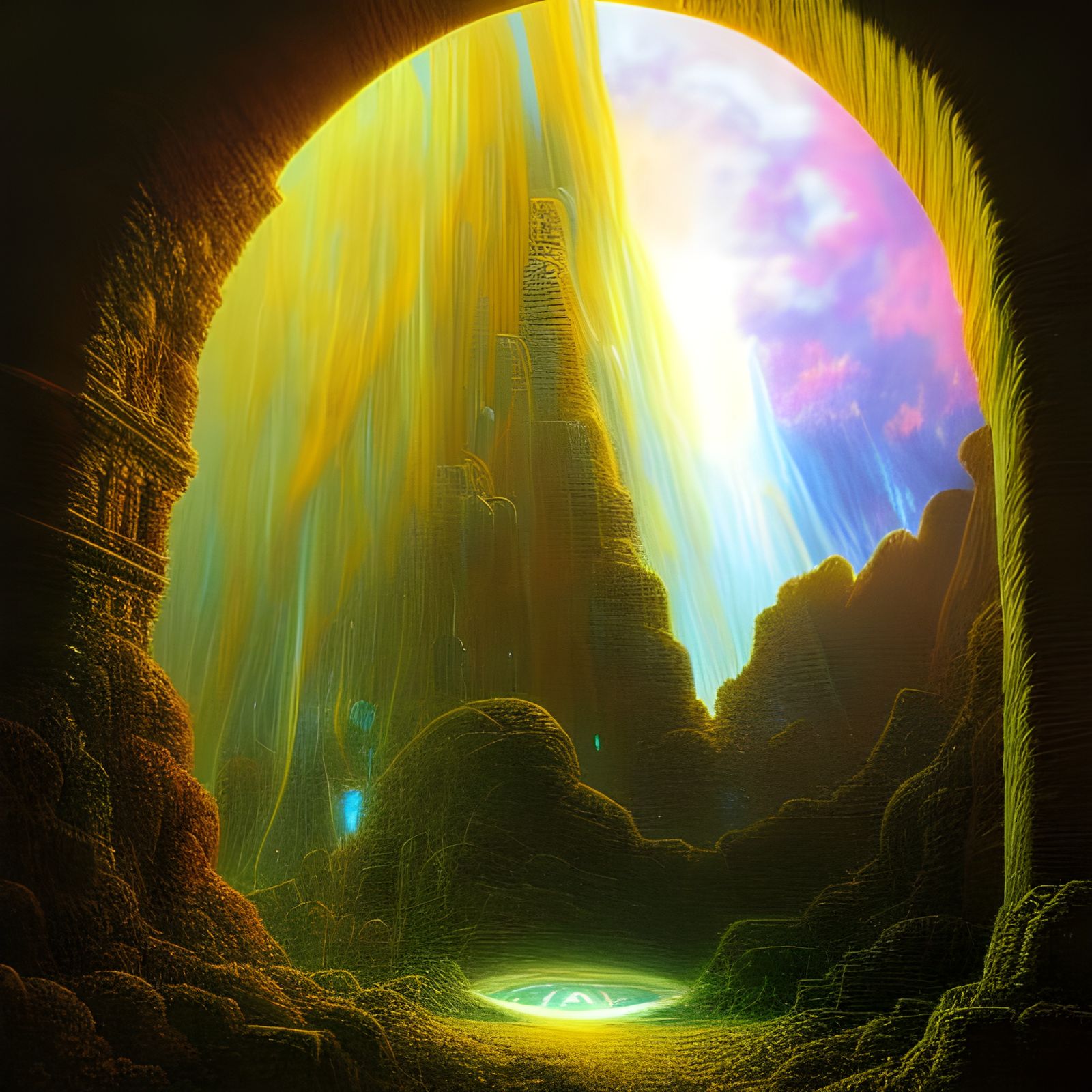 Glowing Portal to Another Universe Landscape