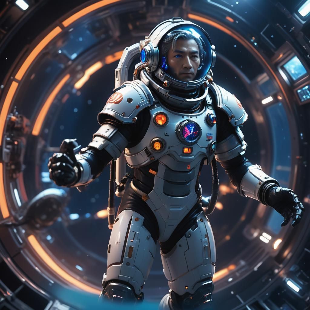 Leeroy Jenkins Piloting Spaceship Submersible as Anime Art