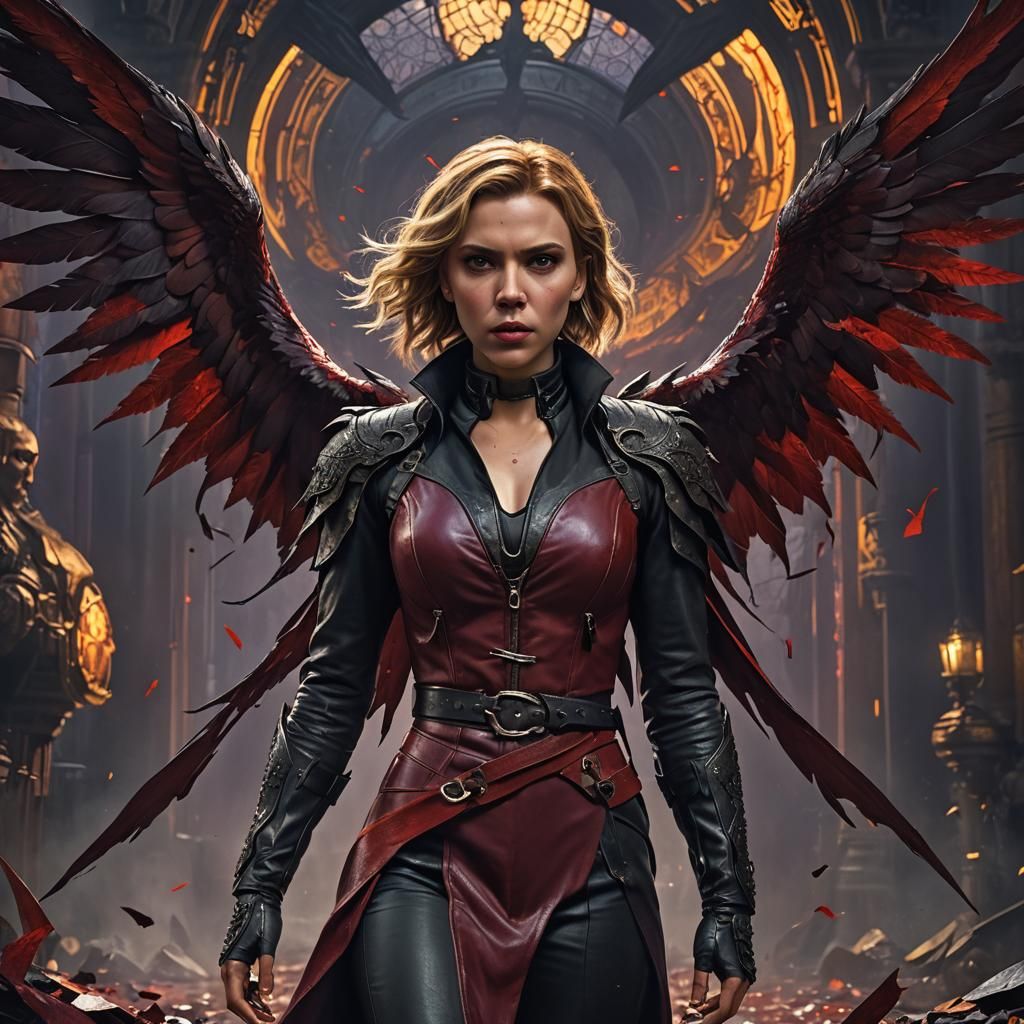 Scarlett Johansson as Vampire in Dark Fantasy Art