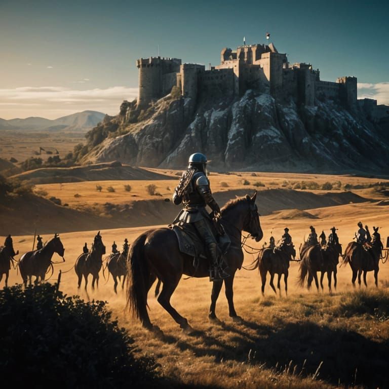 Epic Fantasy Battle Scene in Cinematic Style