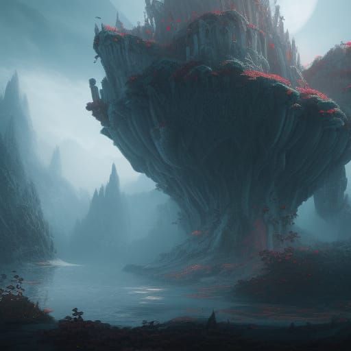 Detailed White Heart Matte Painting