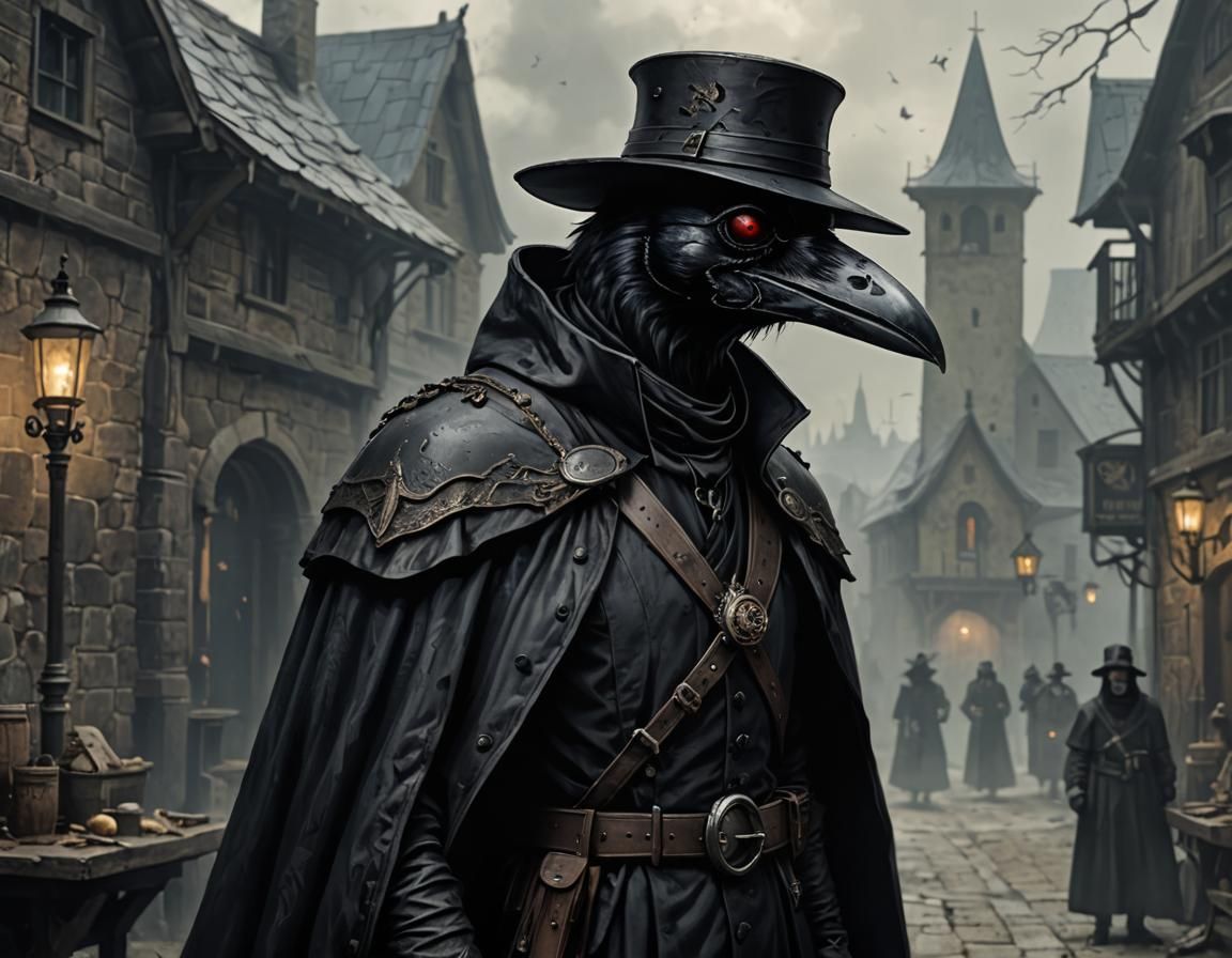 Raven Plague Doctor Watching