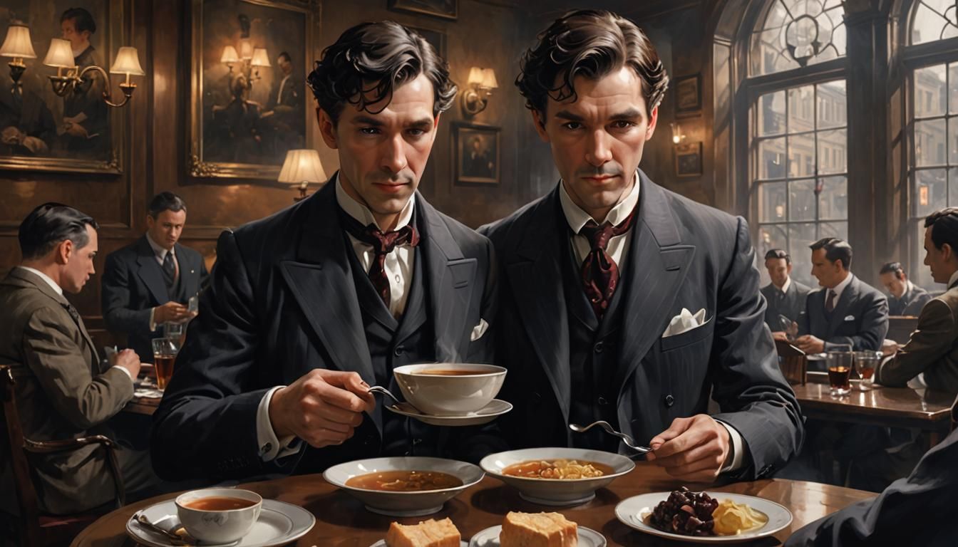 Sherlock Holmes in a British Pub, Digital Art