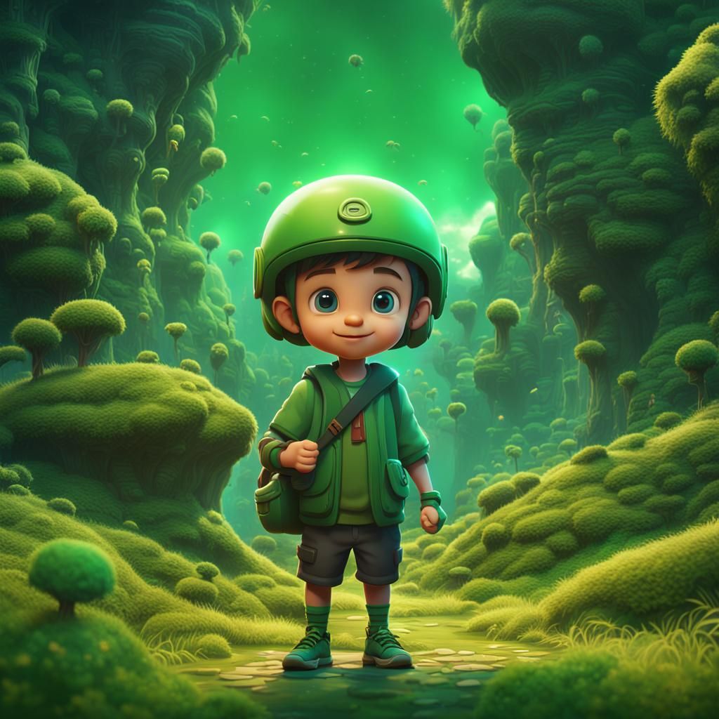 Cute Child in 2D Animation Style