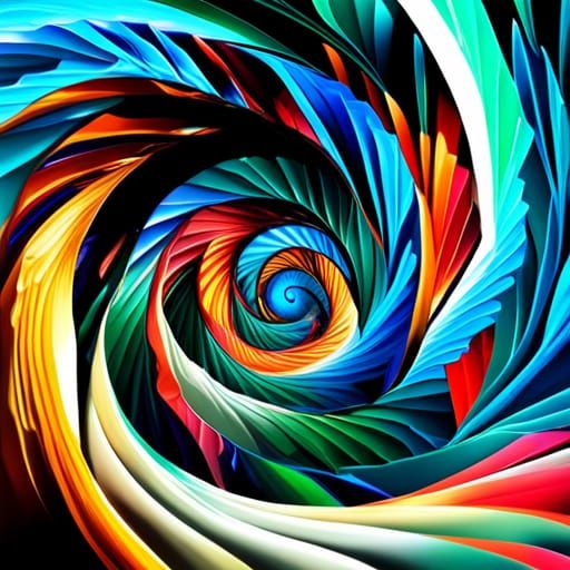 Hyperrealistic Collage Spiral in Splash Art Style