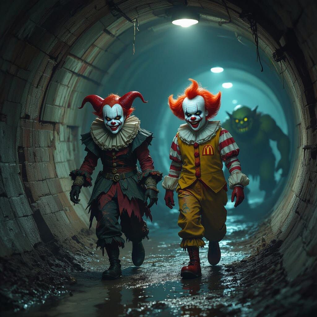 Shaco and Ronald McDonald in Sewers, Dystopian Style