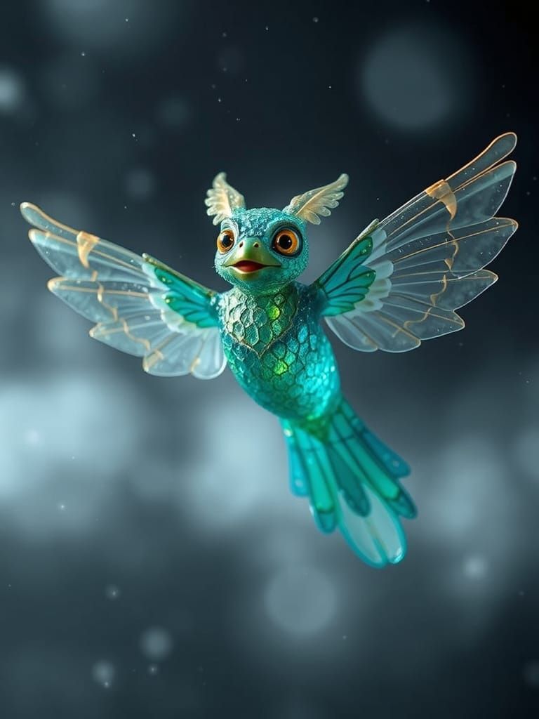 Chrysocolla Creature with Goldvein Cobweb Prismatic Spectral...