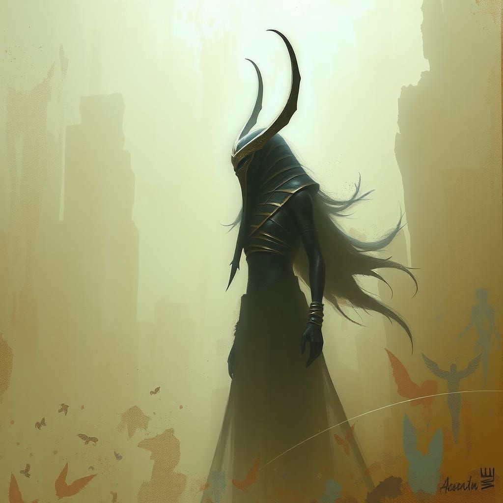 Akhenaten in Sinister Art Style