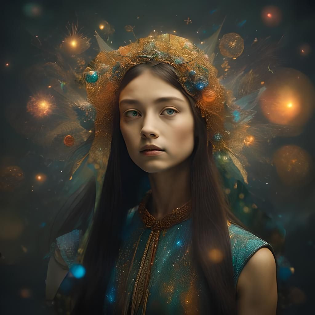 Magical Girl's Dreamy Fantasy World Portrait