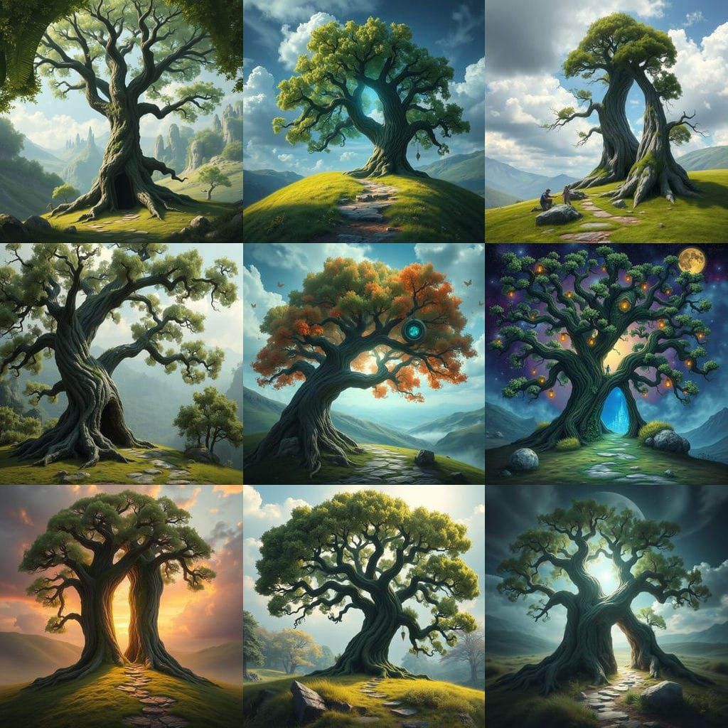 Fantasy Portal Tree in a Whimsical Realm