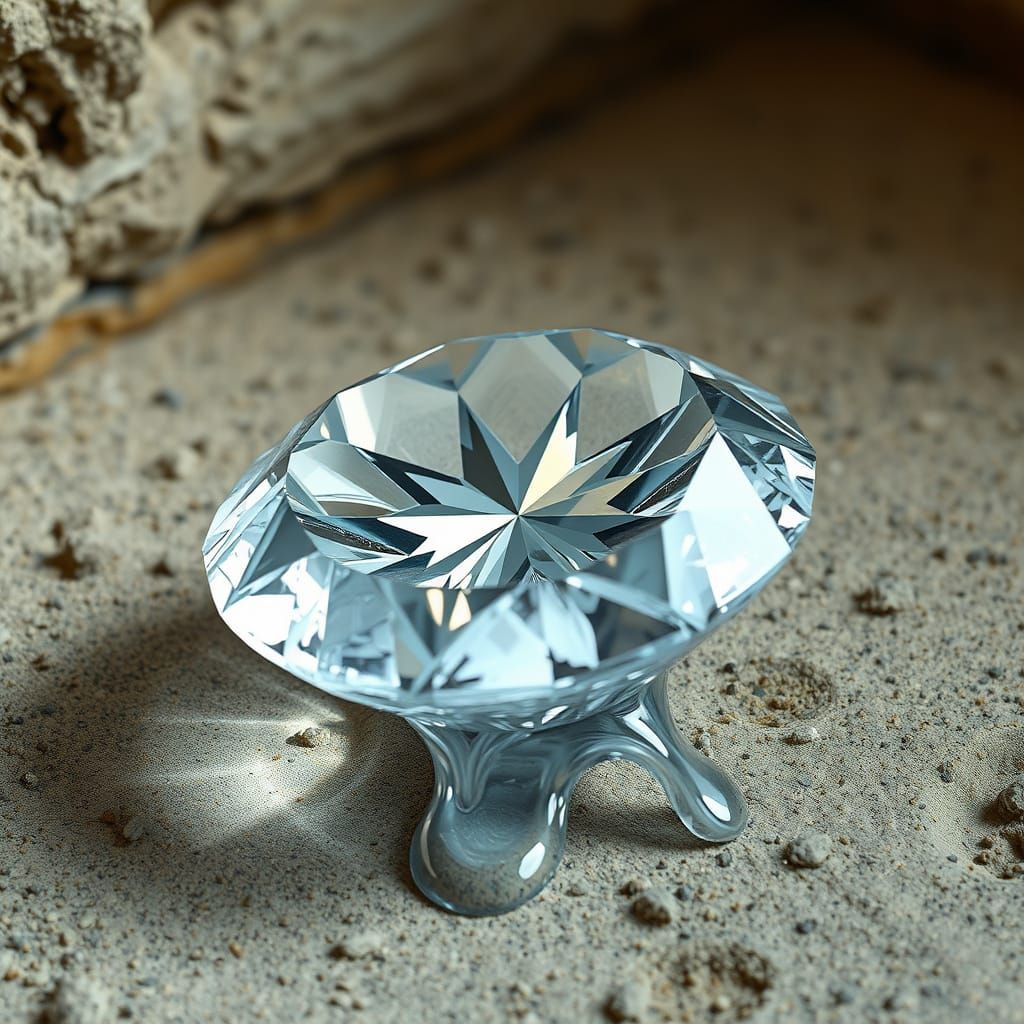 Spectacular Diamond Melt in Hyperrealistic Style