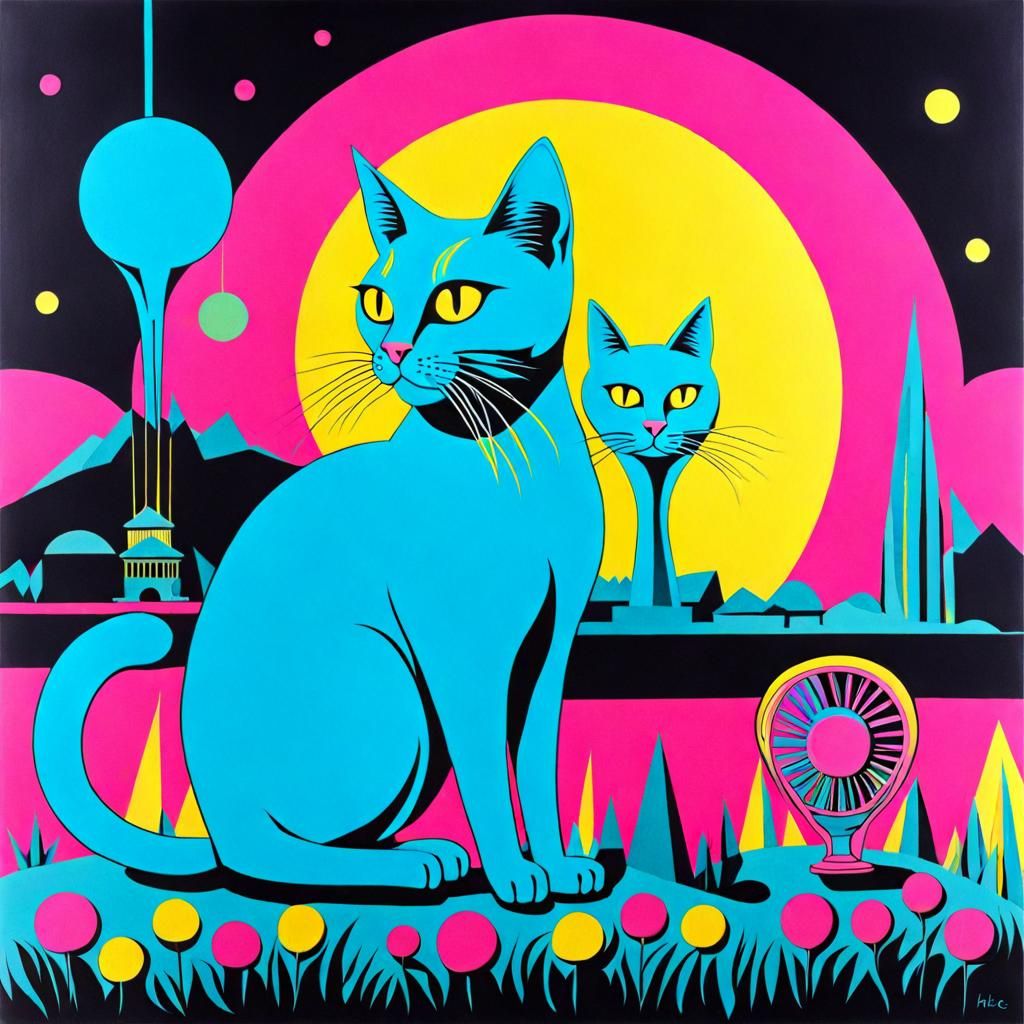 Blue cat in Cat head city