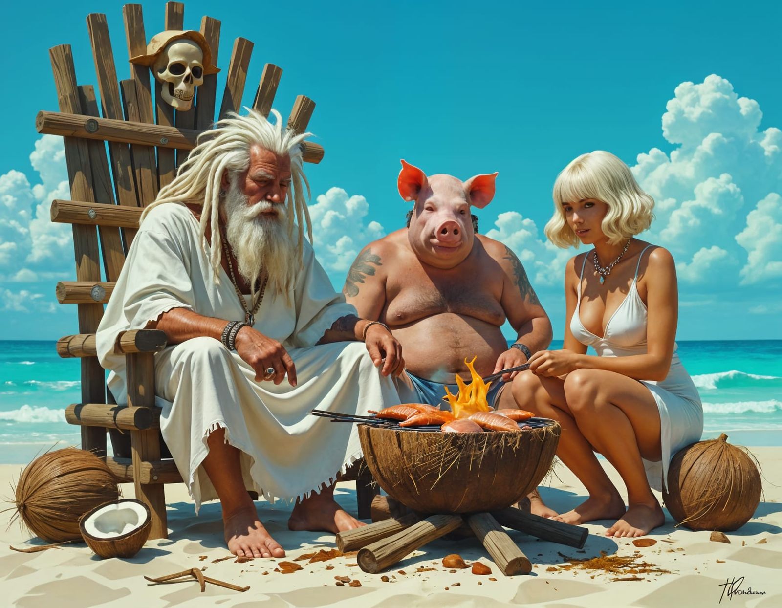 Shipwreck Throne on Deserted Island