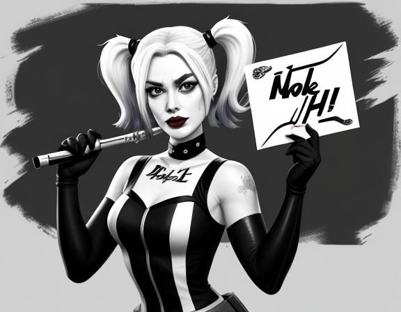 Harley Quinn in Lichtenstein Pop Art Style