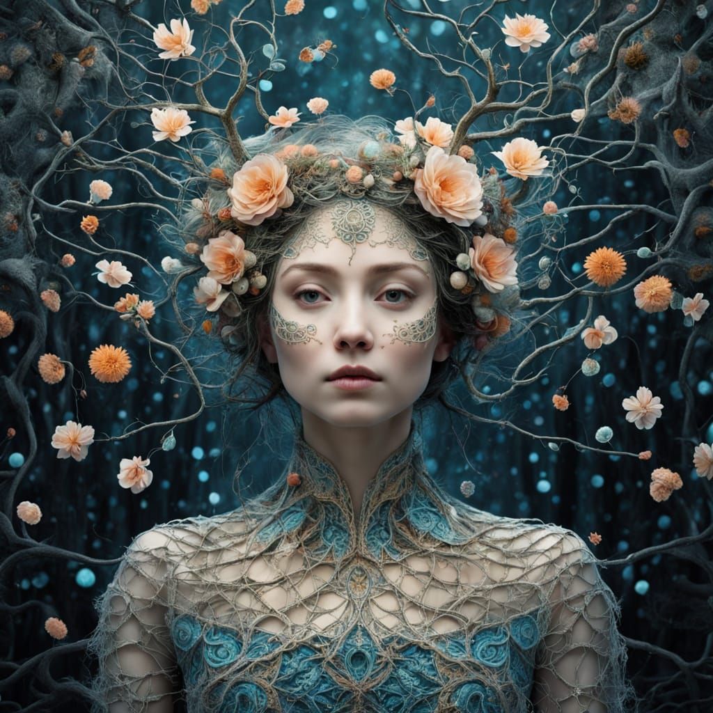 Goddess of Blooms Rises with Whimsical Splendor