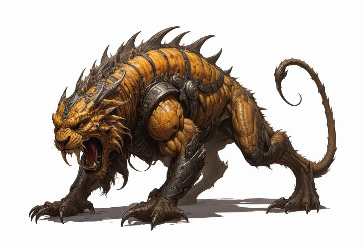 Majestic Scorpion Lion Hybrid in Heroic Fantasy Style
