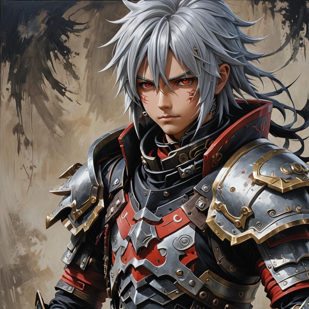 Textured Anime Oil Painting of Haseo