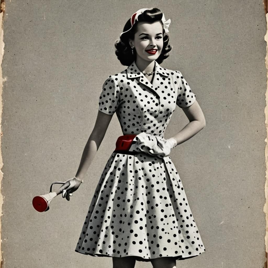 1950s Style Ad: Polka Dot Dress at Drive-In