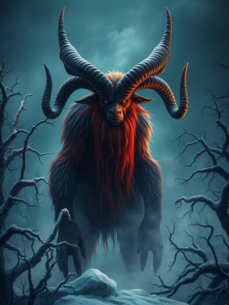 Krampus Emerges from the Dark Fantasy Forest