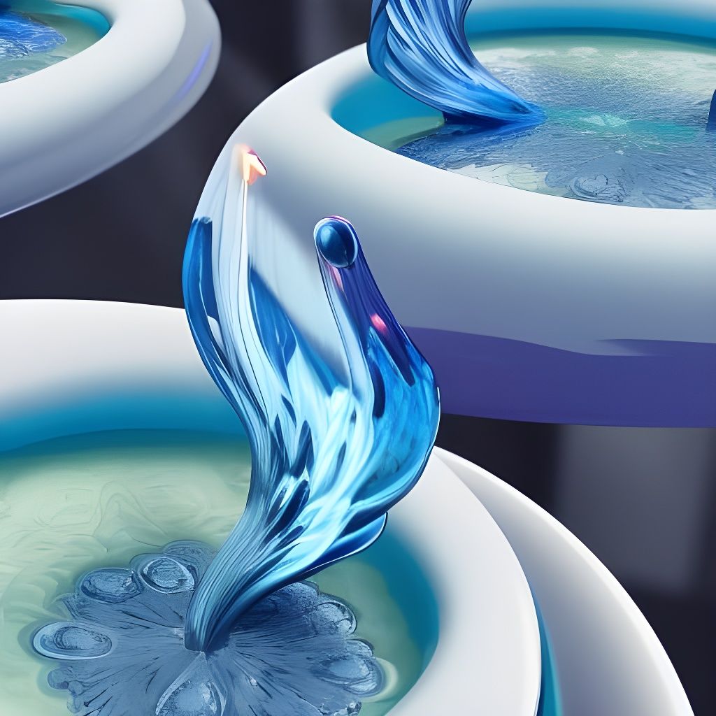 Hyperrealistic Water Candle with Blue Fire