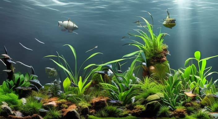 Hyperrealistic Terrarium Concept Art with Lush Plants