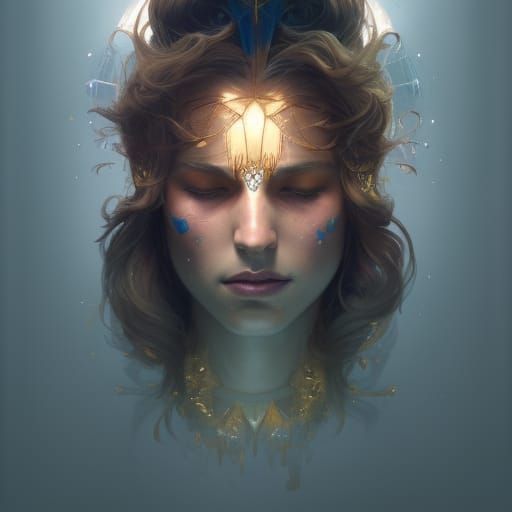 God of Free Will Portrait in Hyperdetailed Style