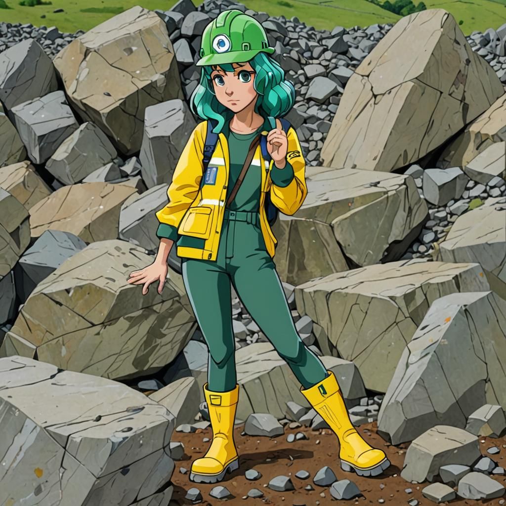 Human Marble Pie Working at Stone Quarry