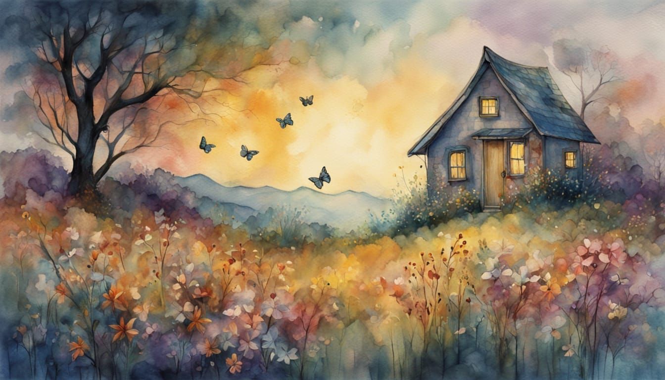 Elf in Wildflower Field: Whimsical Fantasy Art