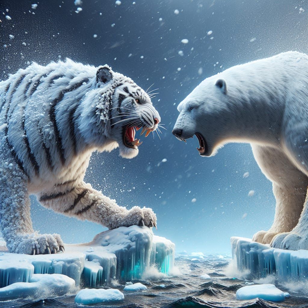Fierce Polar Predators Face Off in Snowy Showdown