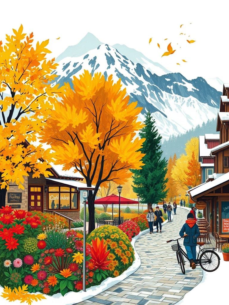 Winter Park in Vibrant Post-Impressionist Style