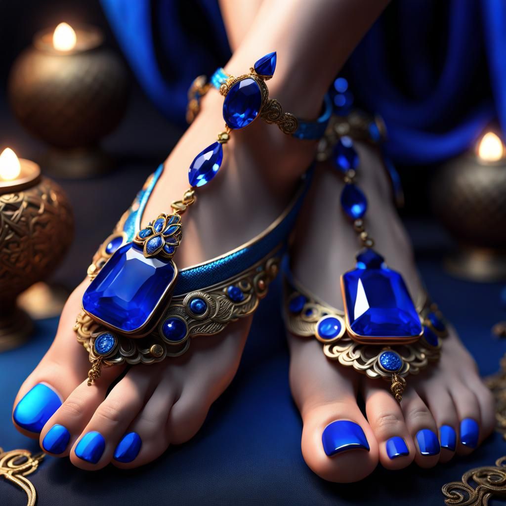 Detailed Sapphire Feet: A Fantasy Concept Art