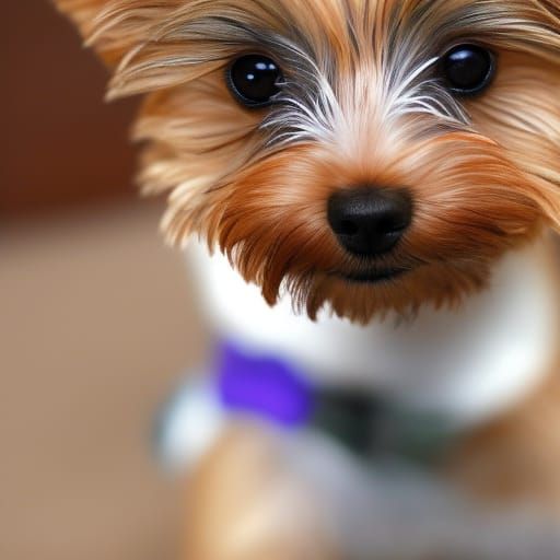 Parti-Color Yorkie Portrait in Natural Light
