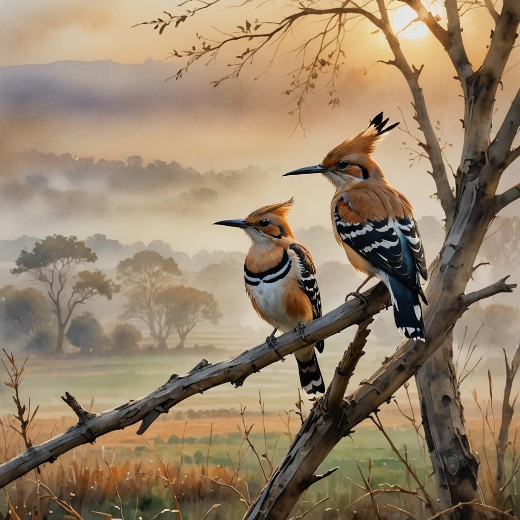 hoopoe bird perched on a tree