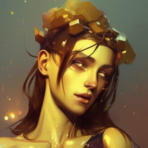 Detailed Portrait of a Yellow Princess