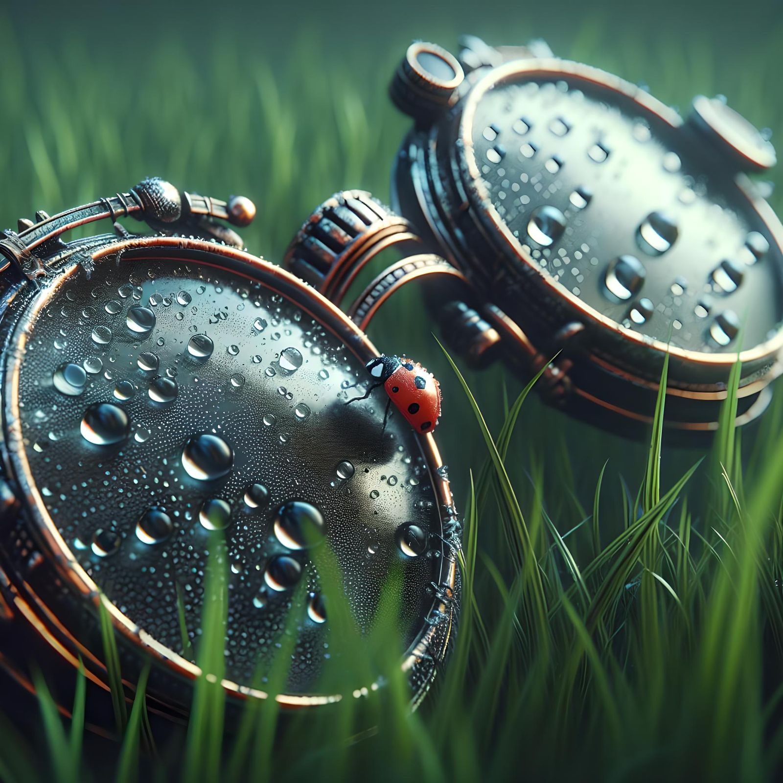 Steampunk Glasses with Ladybug in Digital Painting