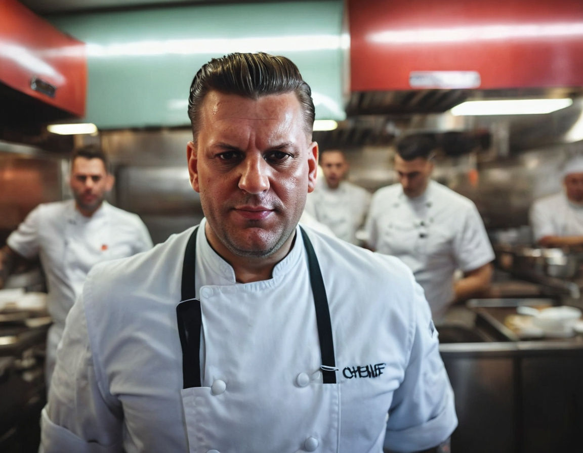 Chef in a Cinematic Kitchen