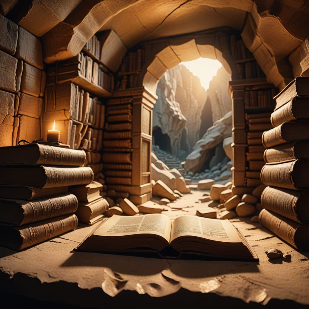 Ancient Book Cave Concept Art