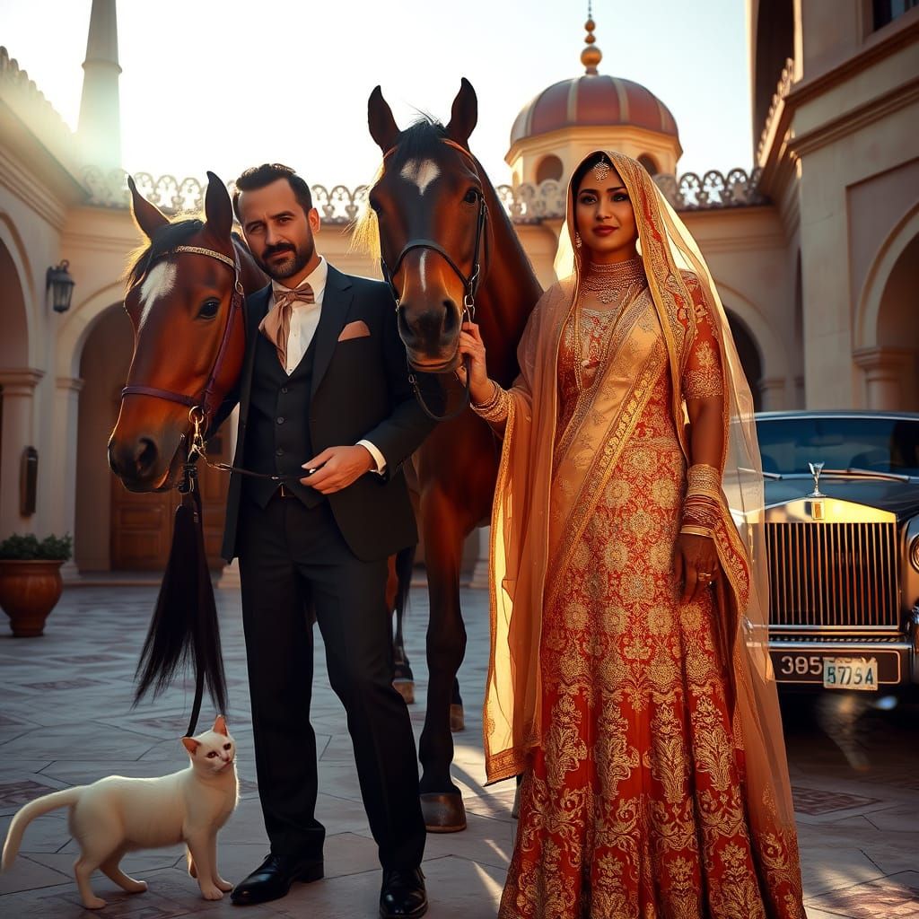 Dignified Turkish Gentleman with Arabian Horse