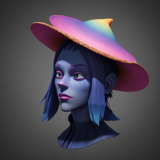 Whimsical Hat in 3D Digital Art Style