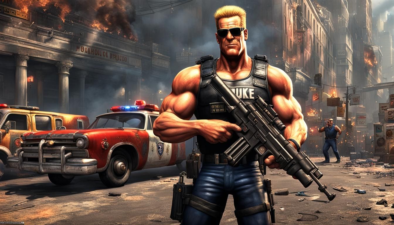 Duke Nukem: Hyperrealistic Full Body Portrait