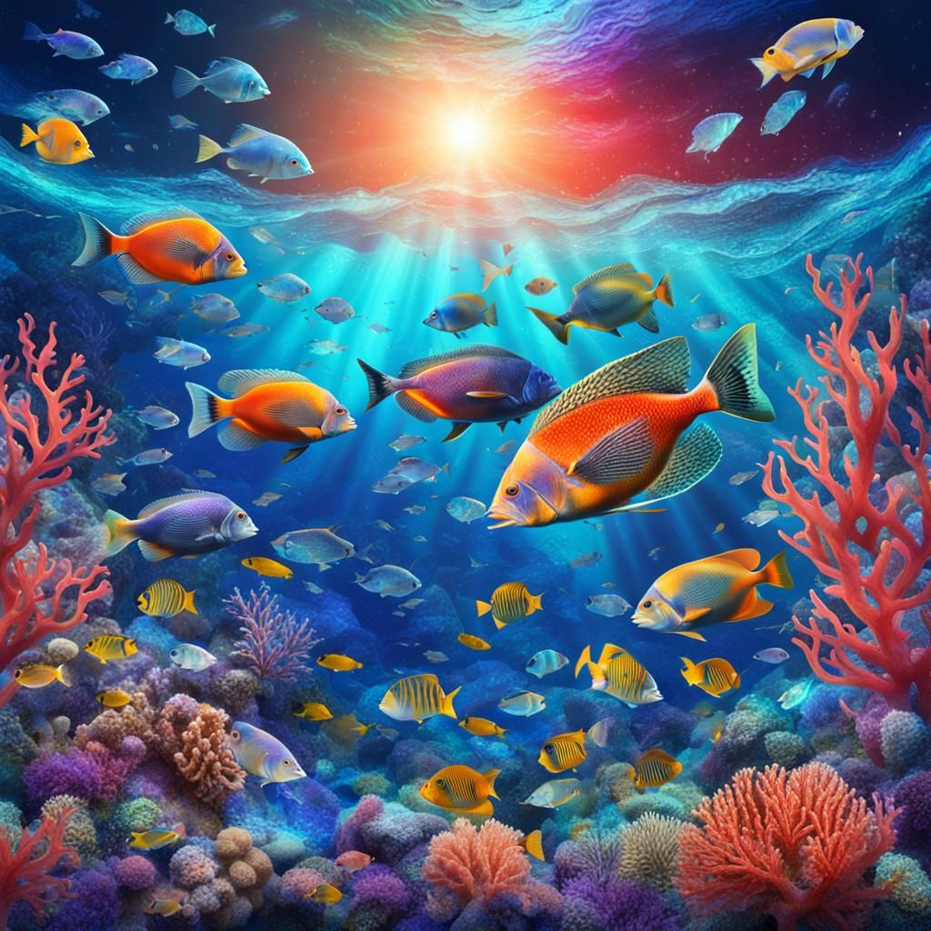 Vibrant Underwater Coral Reef Scene