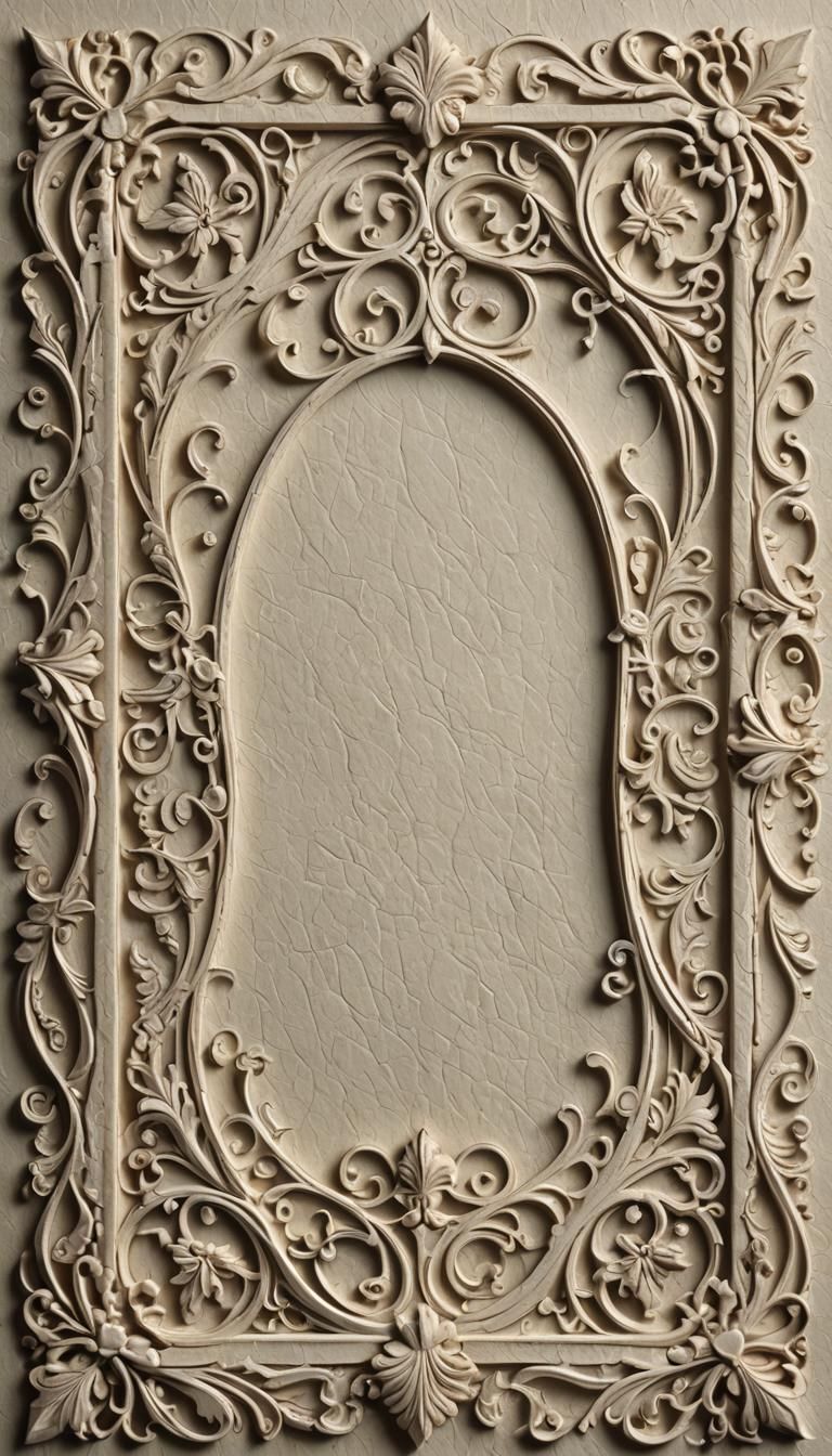 Embossed Scrollwork Frame on Textured Paper