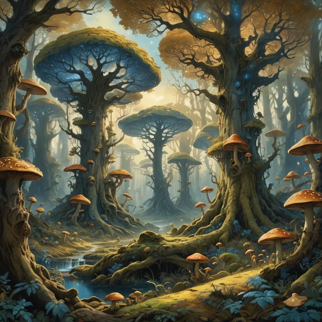 Mythic Earth: Ancient Forest with Mythical Creatures