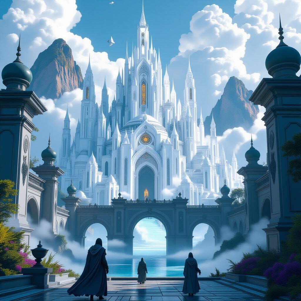 Mystical White Creation in Fantasy Concept Art