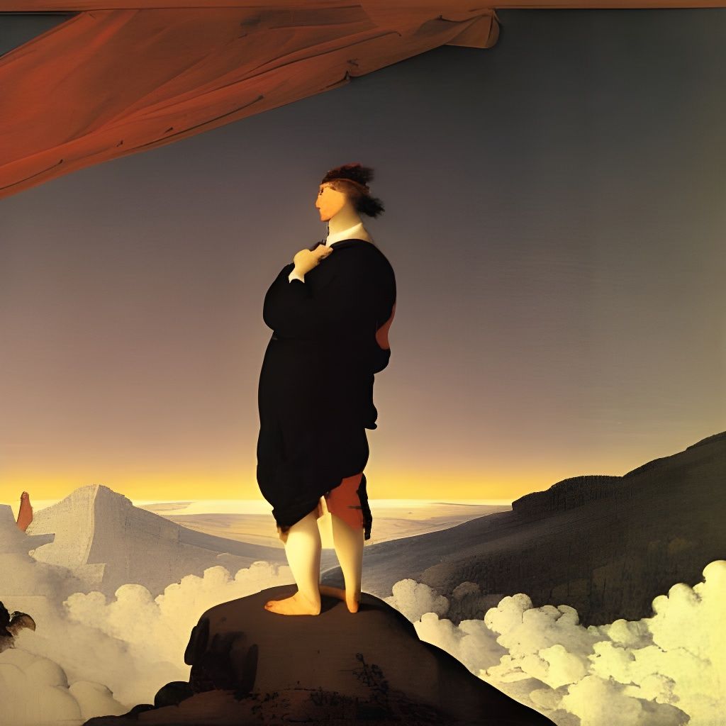 Wanderer Above the Sea of Fog in Neoclassical Style
