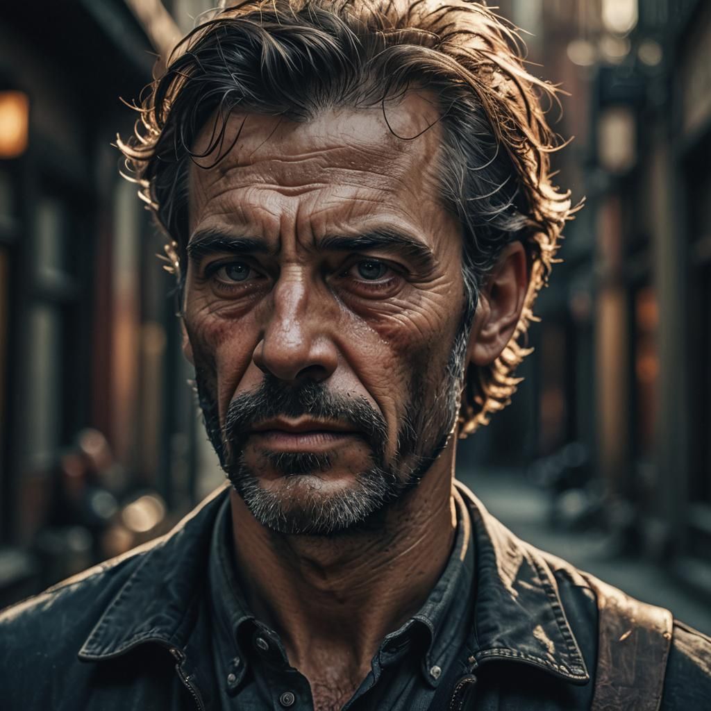 Cinematic Portrait of a Man in Moody Atmosphere