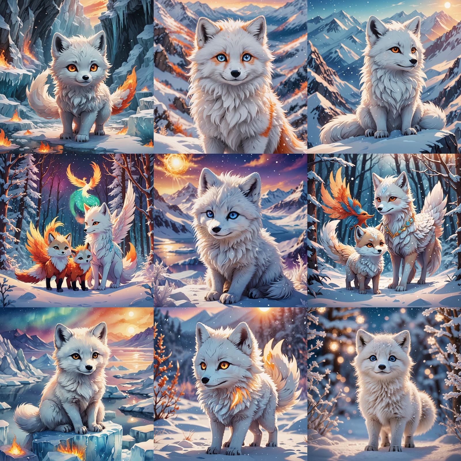 Chibi Phoenix Arctic Fox: Manga-Style Art