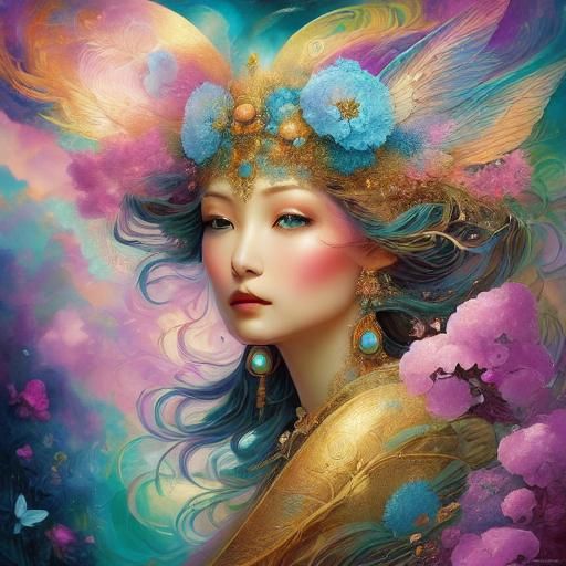 Magical Swirling Clouds in Hyperdetailed Digital Art