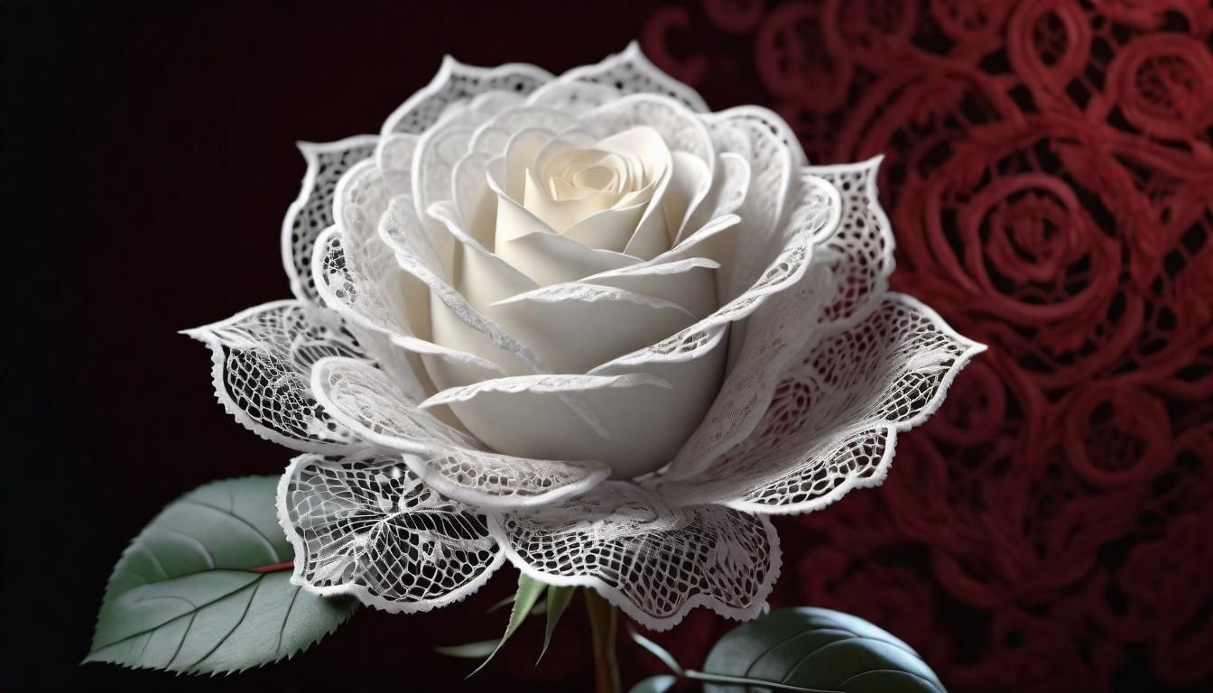 Lace Rose with Skull Pattern in 8K