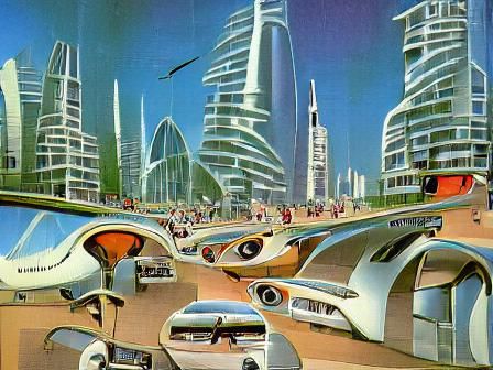 Retrofuturistic Cityscape of Tomorrow